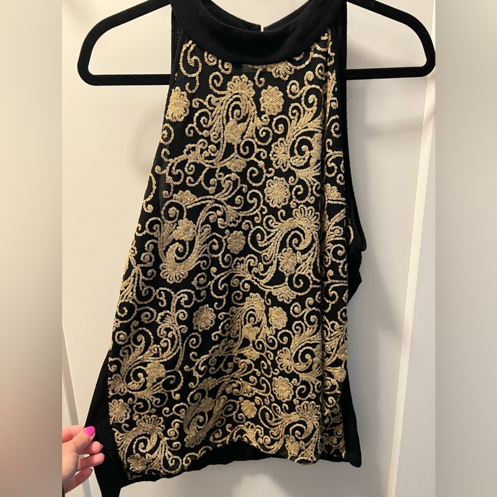 Black & gold sequin embellished Style & Co top size XL